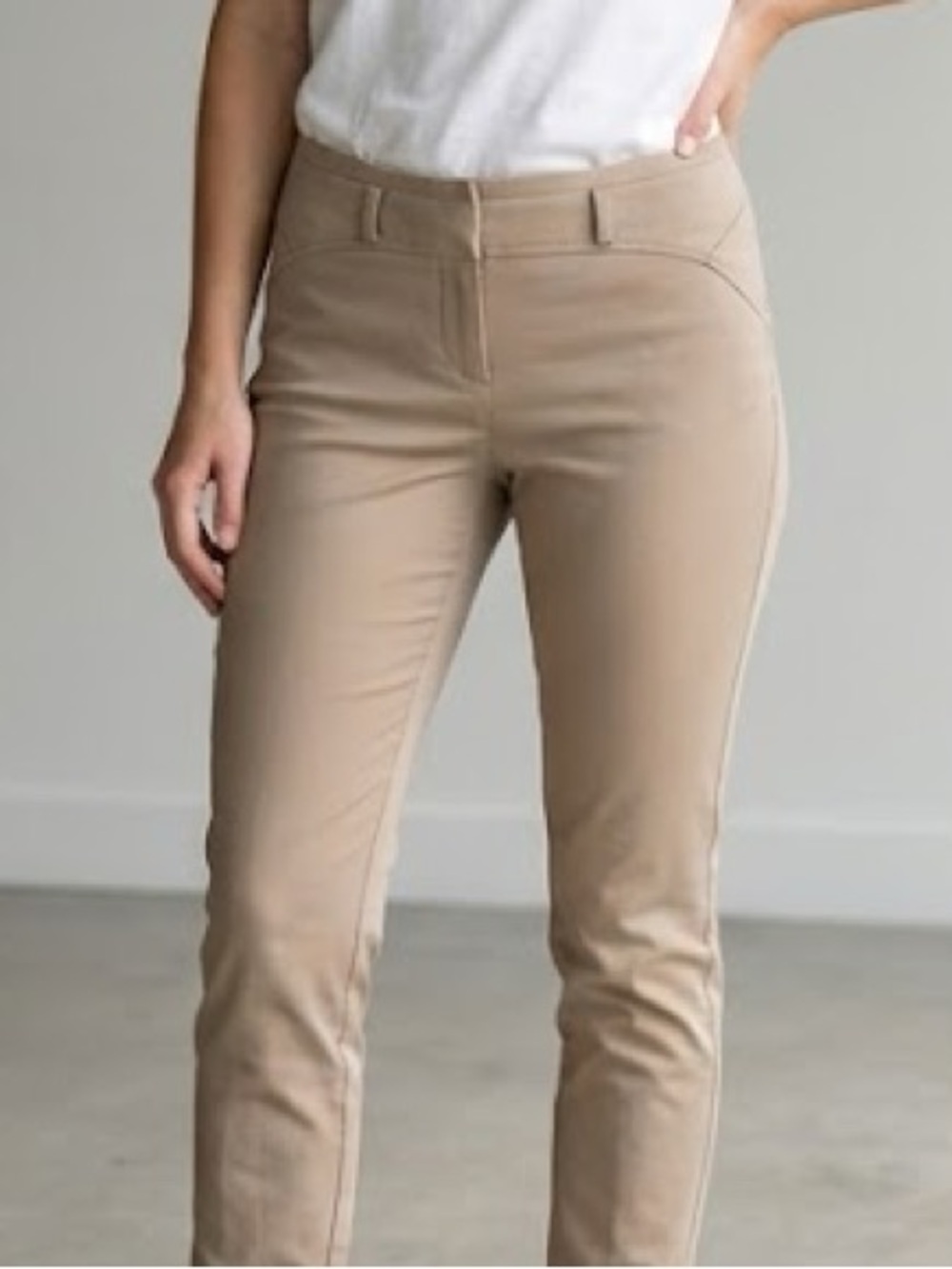 Theory Waylon Storm Tan Mid Rise Skinny Ankle Pants 4